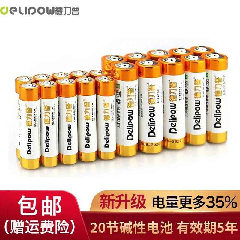 德力普电池碱性电池20粒适用于玩具/遥控器电子秤血压计鼠标键盘