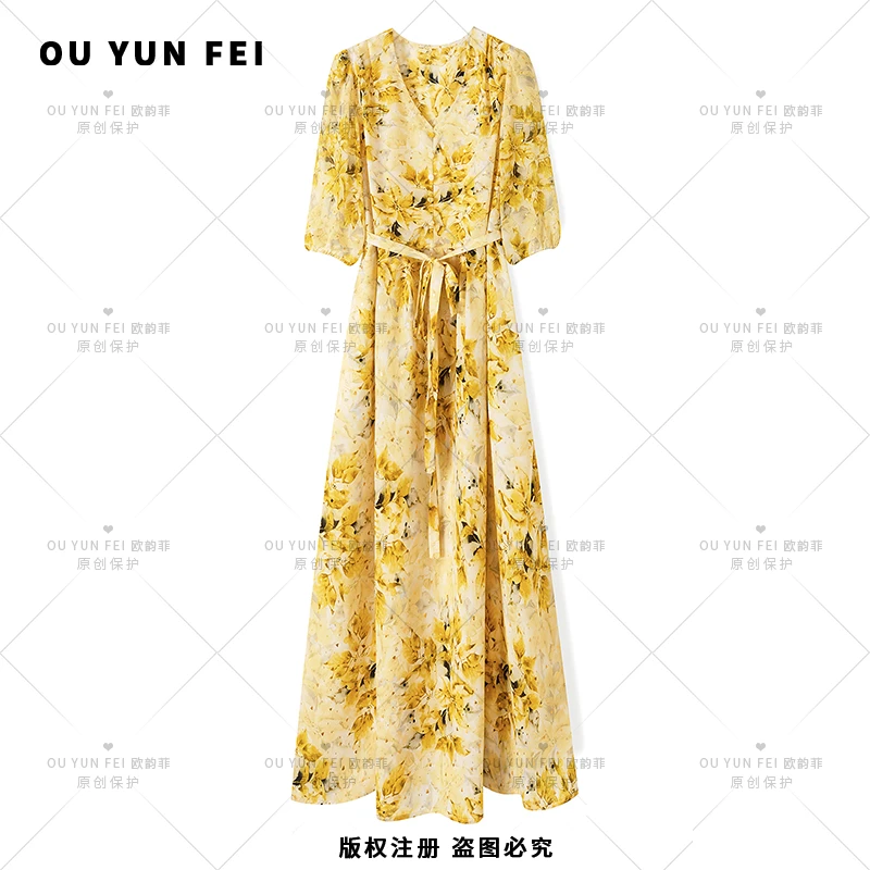 【流金岁月】女装连衣裙礼服气质长裙轻奢时尚女士设计夏季春X9176