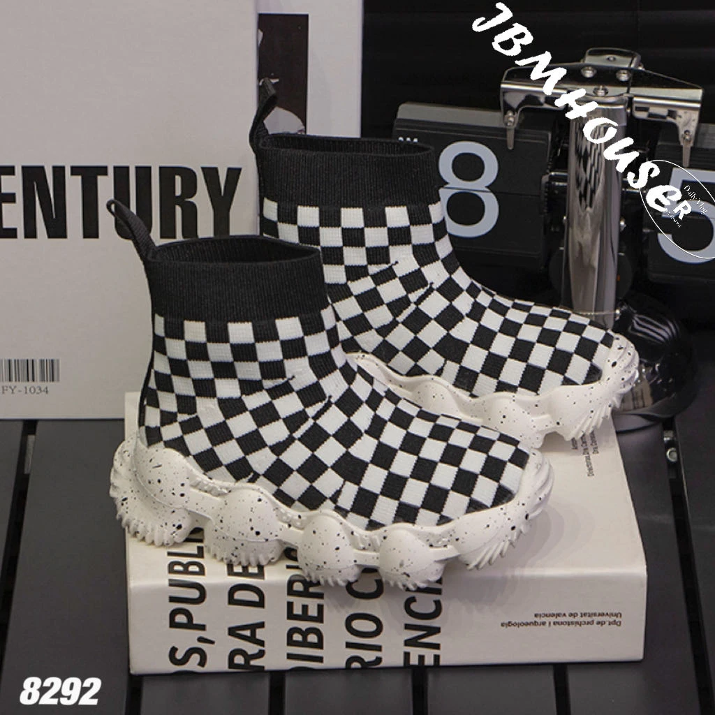 【秋款Autumn】棋盘格一脚蹬飞织运动鞋 单鞋 8292