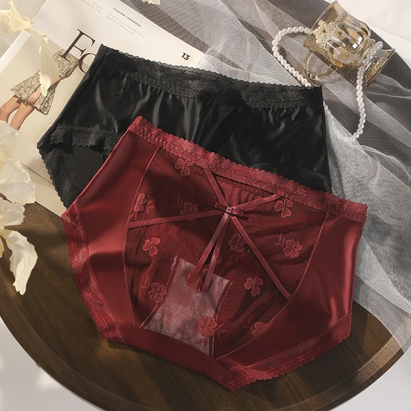 语萱娜【85-220斤】大码内裤女性感时尚三角裤4条XXL347 Z