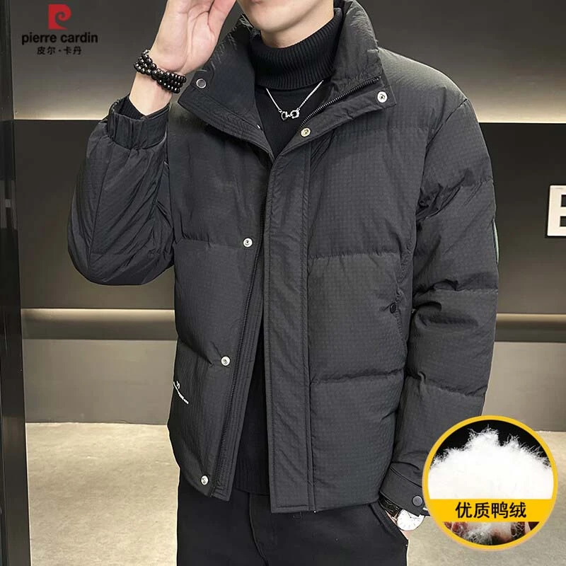 皮尔卡丹2024新款男士羽绒服时尚休闲立领帅气保暖青年鸭绒潮外套