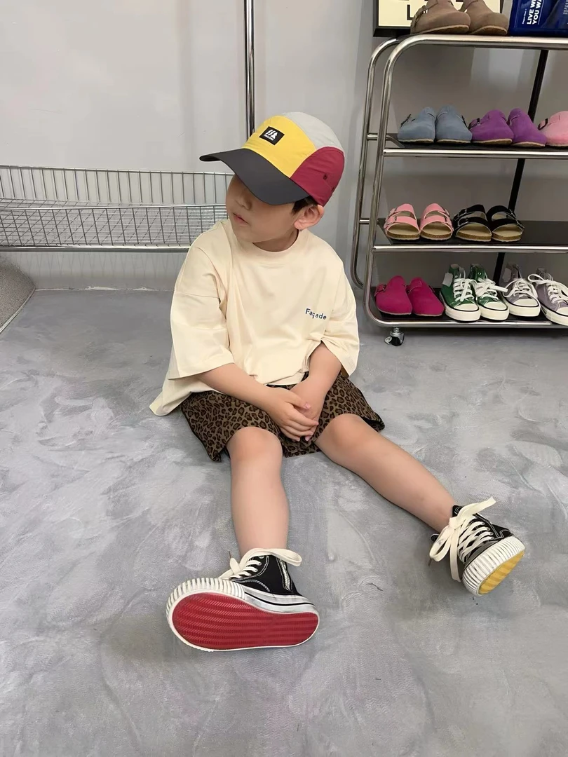 「LIUYI」亲子字母刺绣简约凉感面料宽松短袖  1992