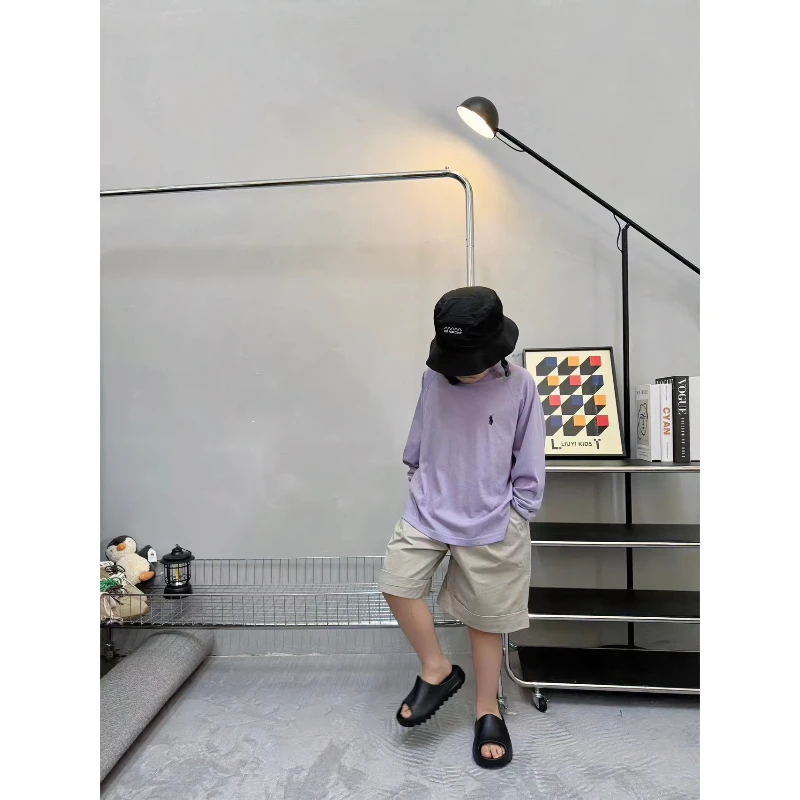 「LIUYI」儿童日系阔腿翻边工装短裤  1953