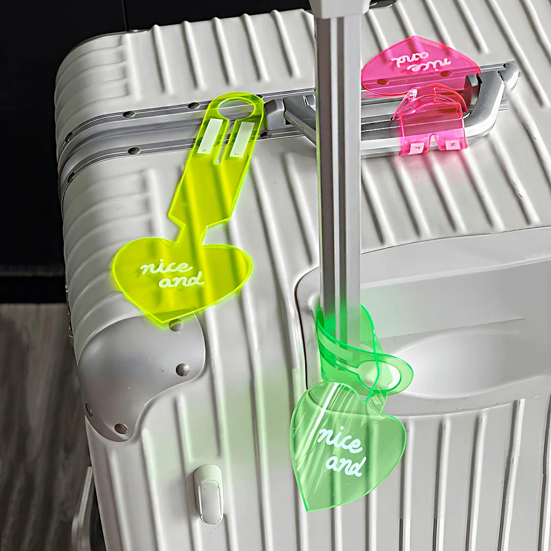 //映调ins荧光行李牌旅行箱吊牌标识牌托运防丢标签挂牌