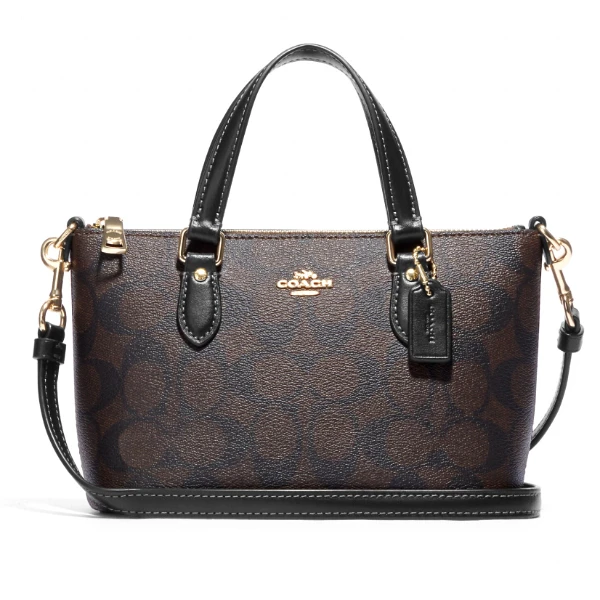 COACH/蔻驰   时尚女士新款拼色印花小托特单肩包 c66869美国直邮