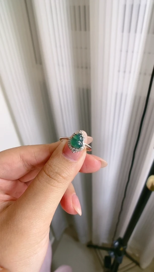 【闪购商品】翡翠戒指银S925镶嵌天然A货翡翠戒指