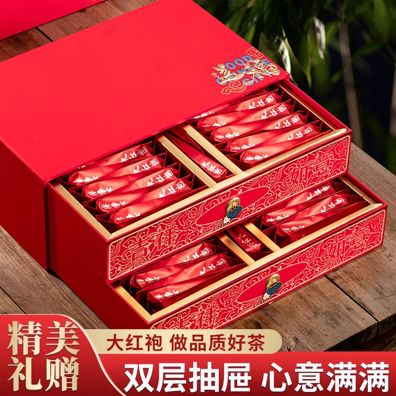 过年送礼武夷岩茶肉桂大红袍茶叶精致高档礼盒装送福500g