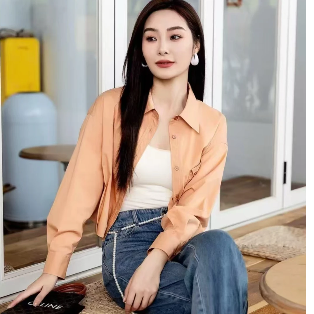 千丝依品上海千丝依品高端女装轻薄衬衣时尚休闲短款长袖衬衫简约