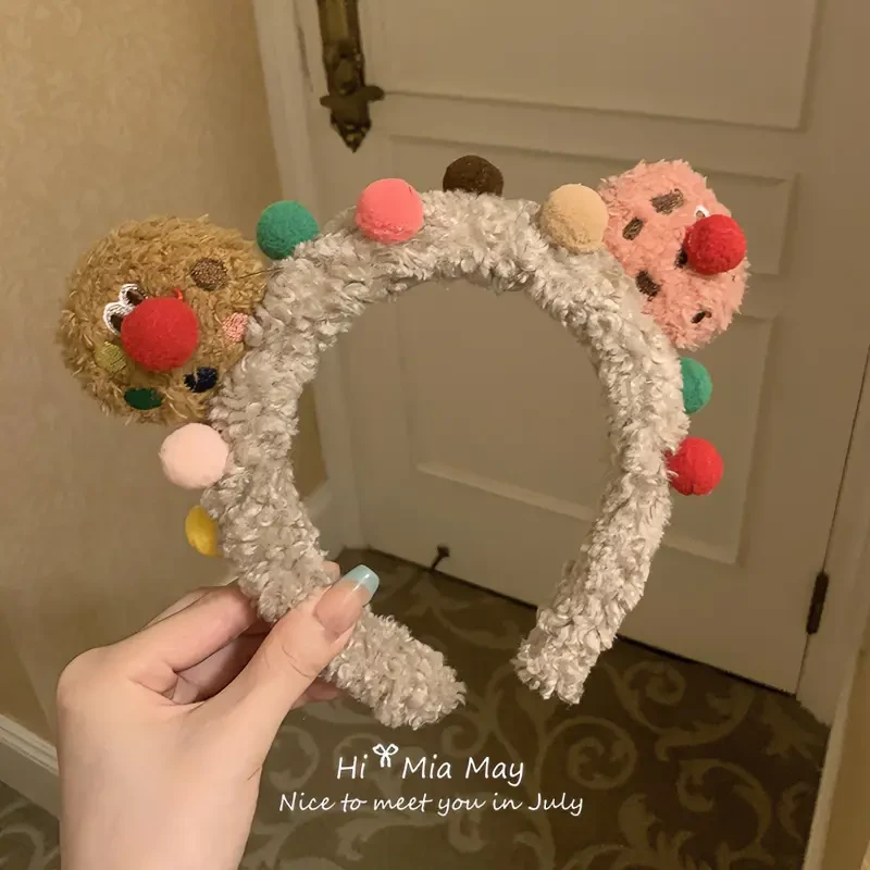 网红曲奇毛绒发箍女毛茸茸敷面膜洗脸头箍发饰百搭2023少女心