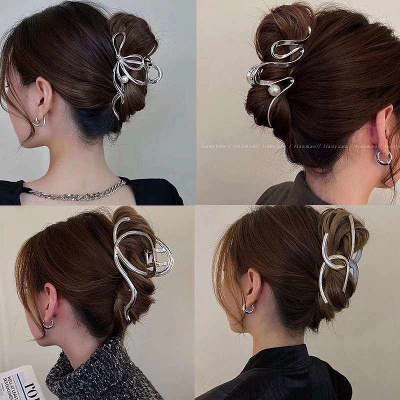 抓夹2023新款爆款简约发夹女鲨鱼夹高端大号盘发抓夹