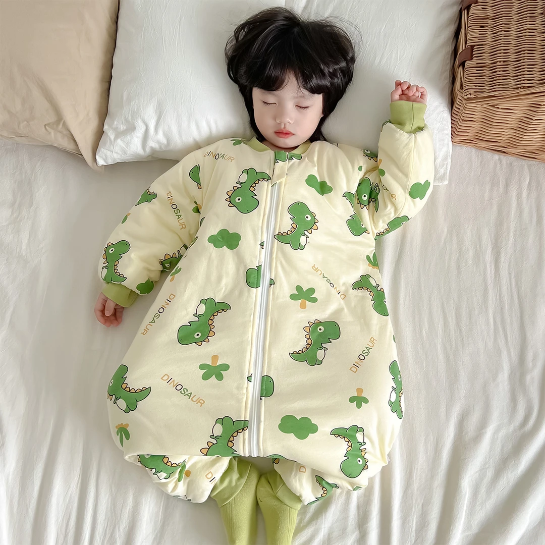 婴儿连体睡衣儿童睡袋1-3-6岁秋冬推荐防踢宝宝a类男女童加厚防寒