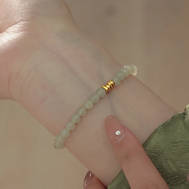 非金属仿水晶手链 新中式珠珠手链女复古轻奢小众高级感国风手串