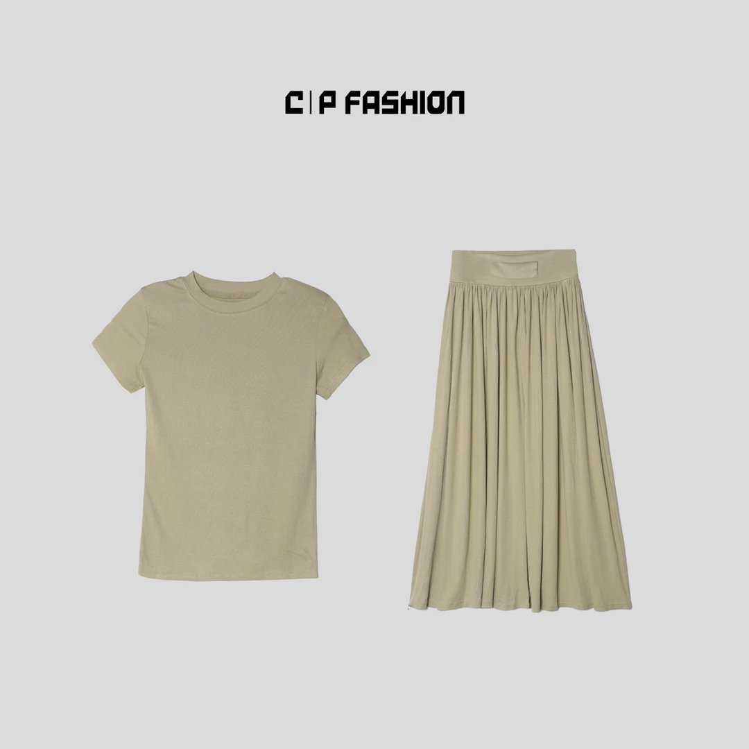 CP【瑏吥辞盈】短袖运动时尚休闲套装夏季纯色套装 J58476TZ242