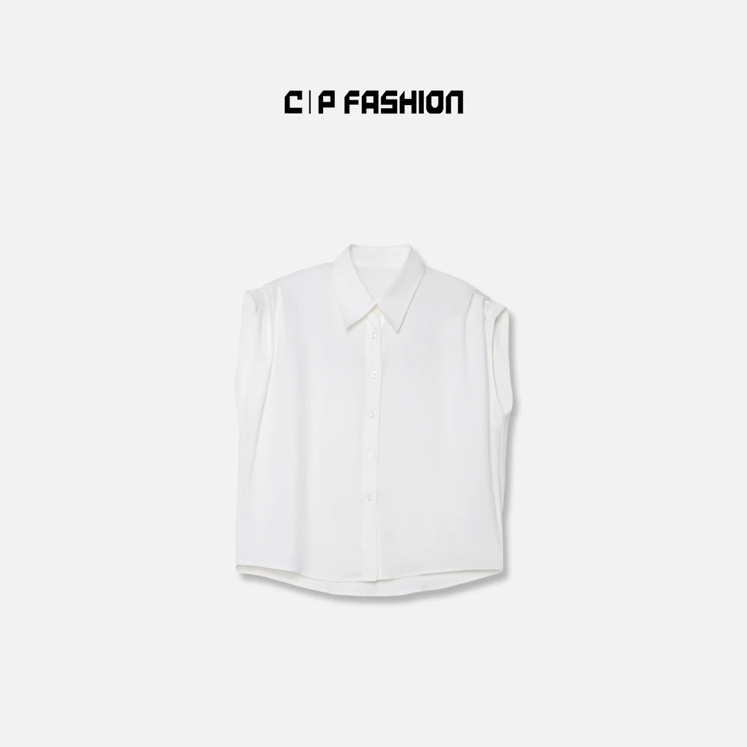 CP【绣阁香闺 】100%莱赛尔纤维+气质休闲女士无袖衬衫J1J708CS242