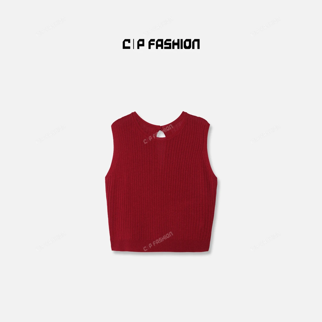 CP【杳蔼流玉】亚麻天丝+无袖纯色露背T恤气质百搭T恤  J00007DT242