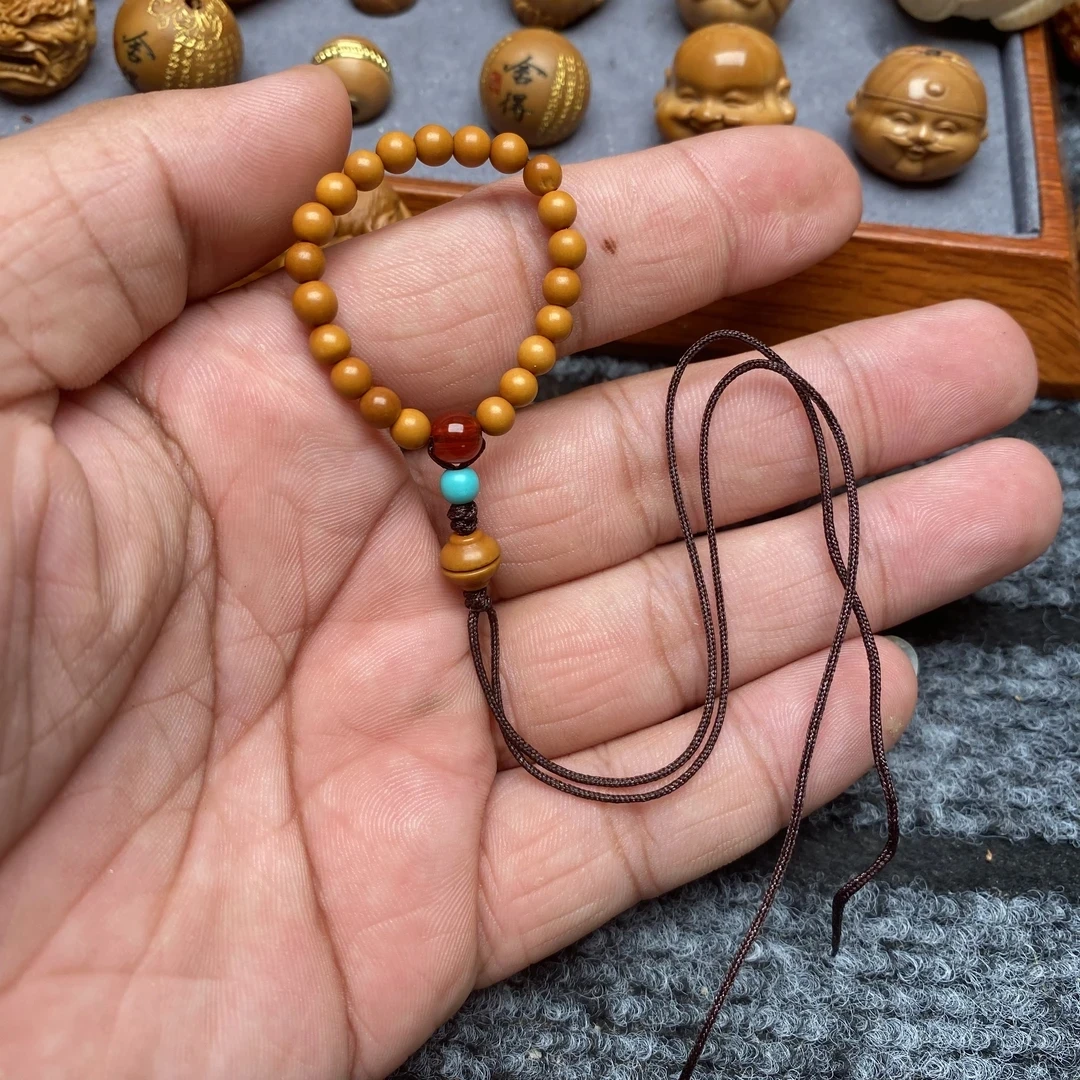 橄榄核核尖串编手捻配饰百搭单籽配饰手捻手圈把件配饰