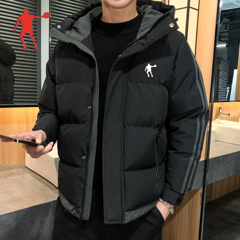 乔丹中国专卖棉衣男士外套秋冬季加厚保暖宽松百搭大码连帽棉服
