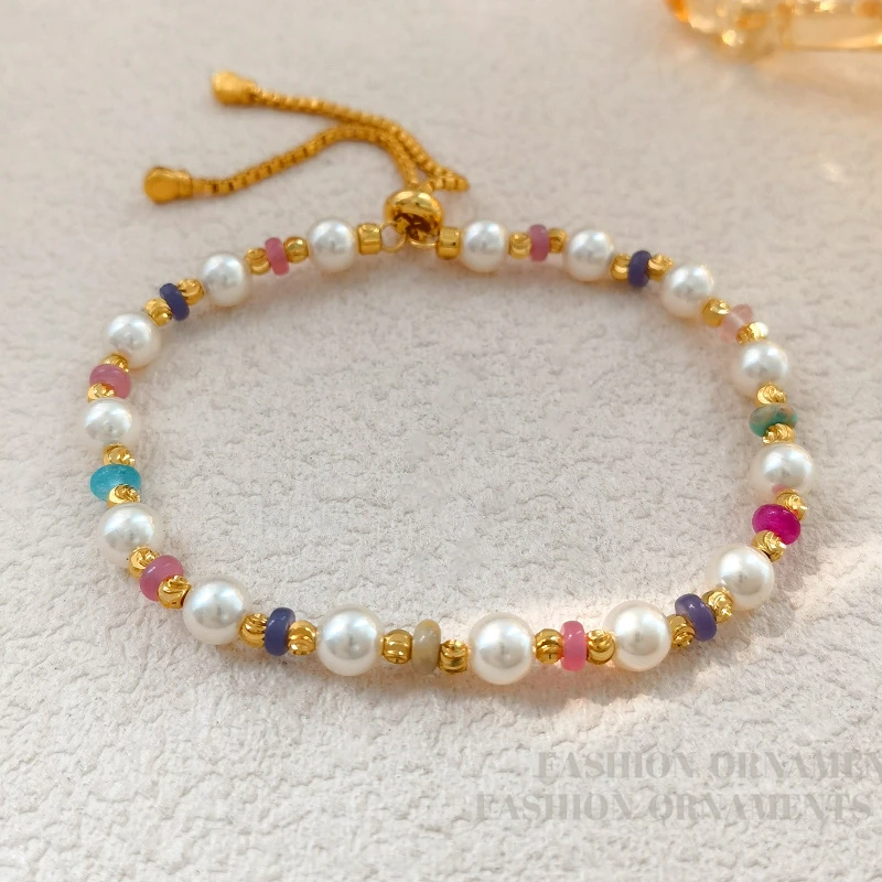 铜合金手链 气质多巴胺彩色手链时尚小众可调节手饰2742（28cm）