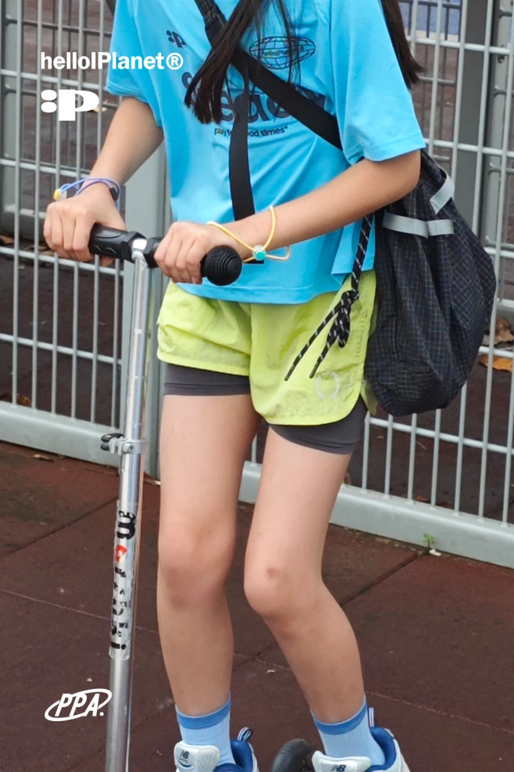 ppapa 现货透气超轻假两件训练裤速干儿童轻便时尚女款 713126