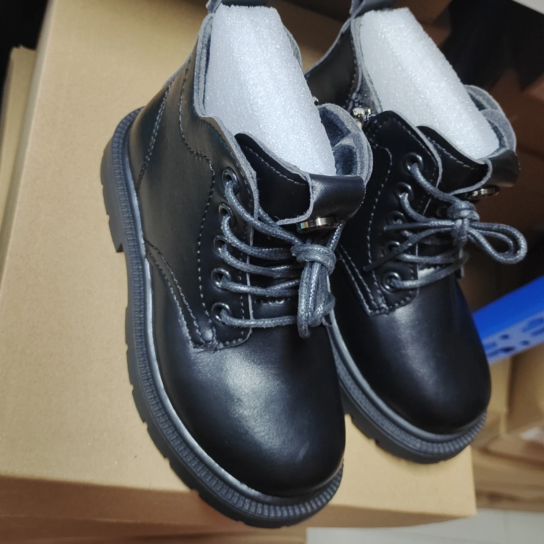 2023新款秋冬加绒男童小童短靴防滑软底马丁靴休闲英伦风822