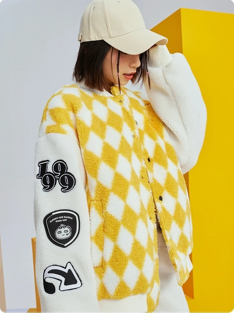 开心秋冬新款情侣款棒球服0937