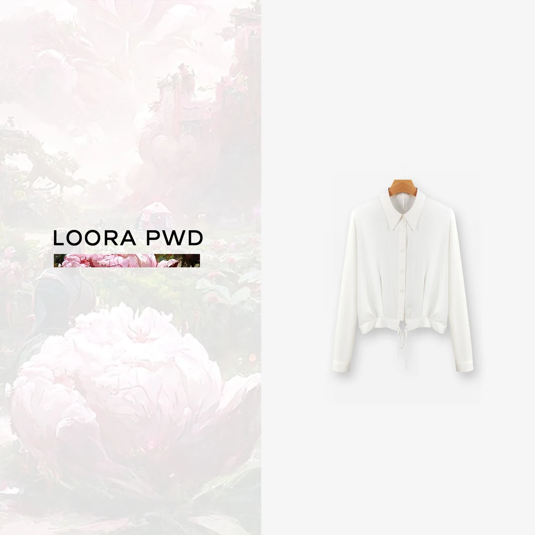 LOORAPWD/罗拉密码百搭抽绳（高端真丝）时尚衬衫23WJBH0184N