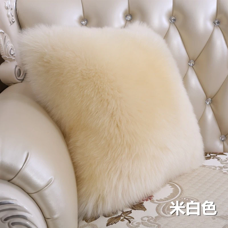 北欧长毛绒白色毛抱枕汽车腰枕沙发抱枕靠垫套办公室沙发靠枕含心