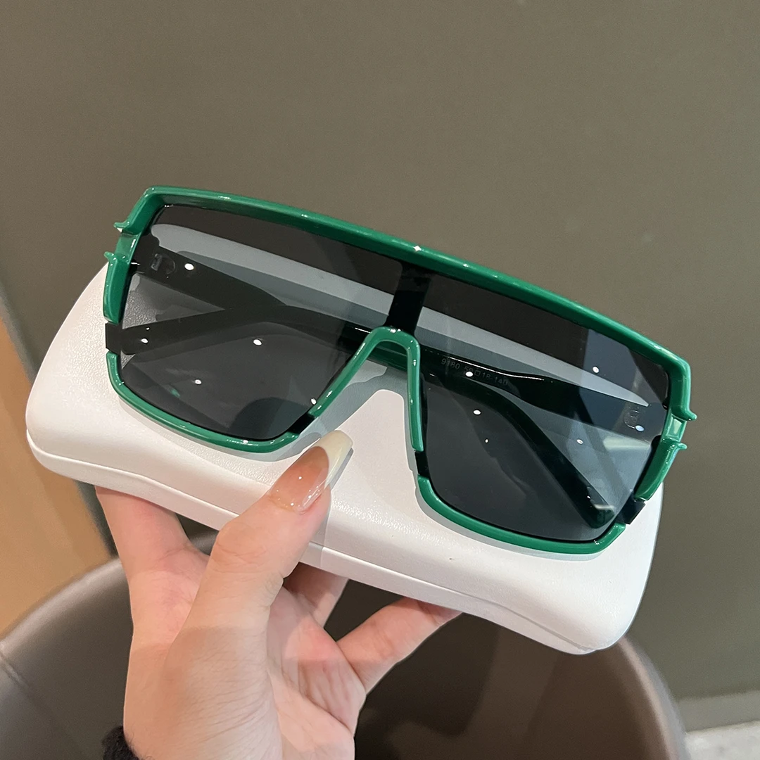 韩版个性超大框一体式墨镜男女高级感百搭情侣款大脸显瘦太阳镜