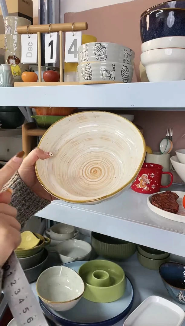 【闪购商品】瓷盘橘色草帽汤碗1个微瑕