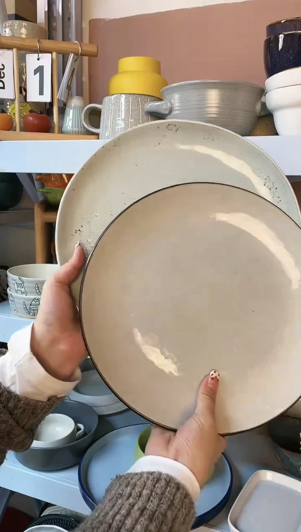 【闪购商品】瓷盘麻点大盘套装2个微瑕