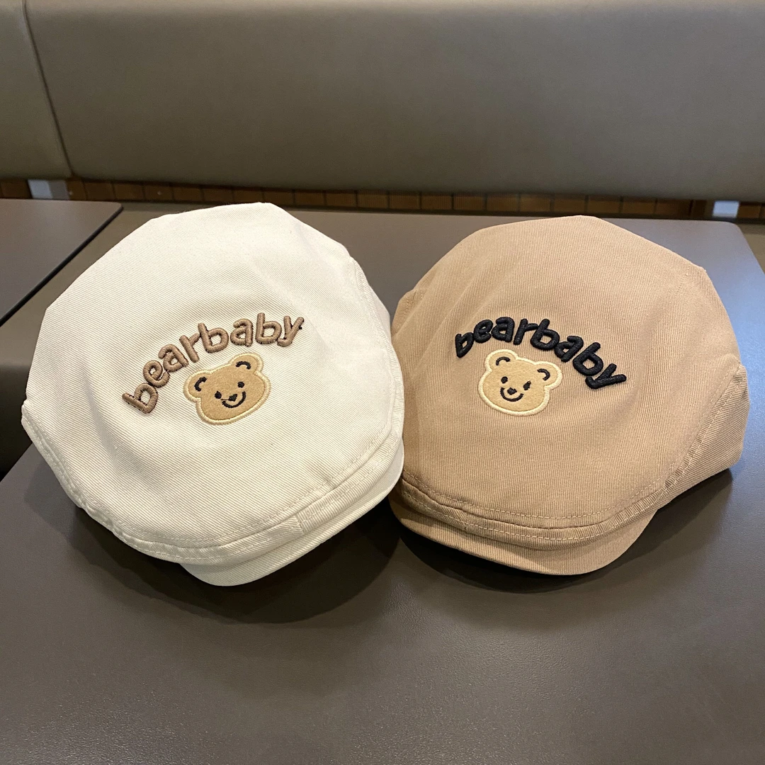 宝宝帽子春秋季韩版时尚小熊贝雷帽男女童婴幼儿小童薄款鸭舌帽潮