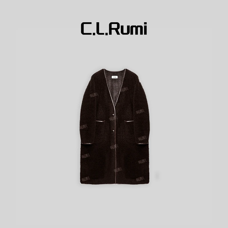 【燕子优选】“私服”轻奢气质宽松颗粒绒羊毛中长款泰迪大衣6247wt