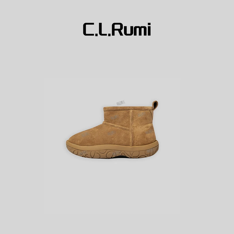 【燕子福利】“暖意绒绒”厚底中筒加厚保暖皮毛一体雪地靴6300pj