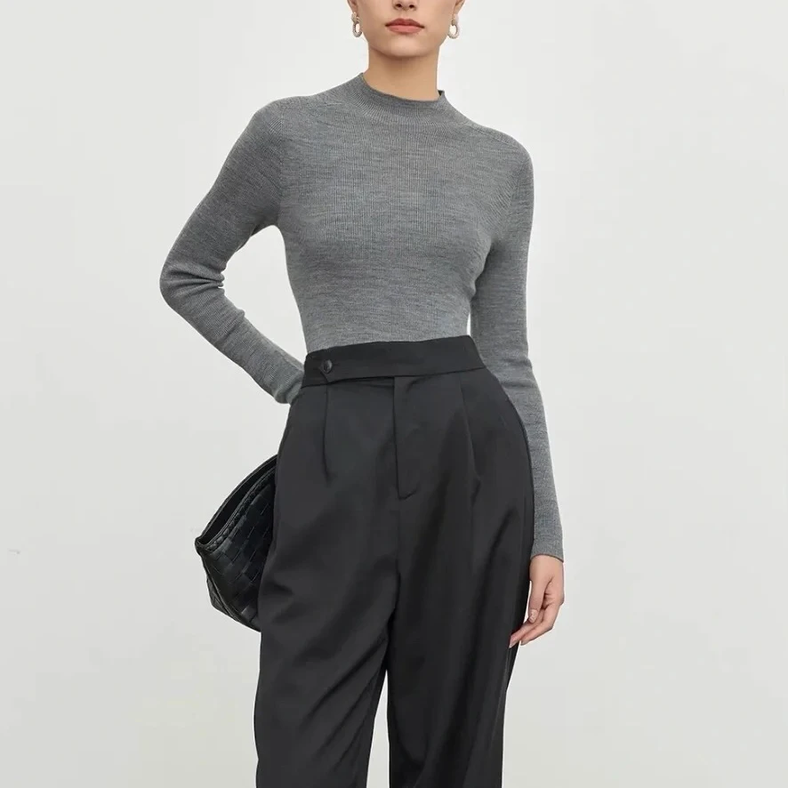 【燕子优选】 舒适圈 | 秋冬保暖半高领可机洗羊毛长袖打底6327sy