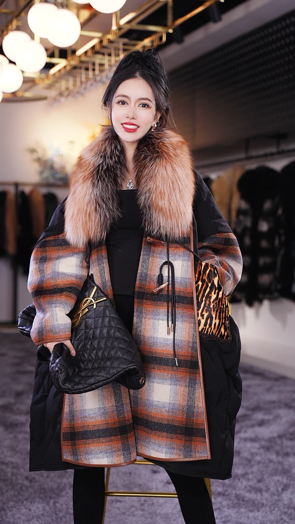 YJ【邢邢推荐】羽绒服鹅绒女外套99471加厚冬季衣长款【防寒】