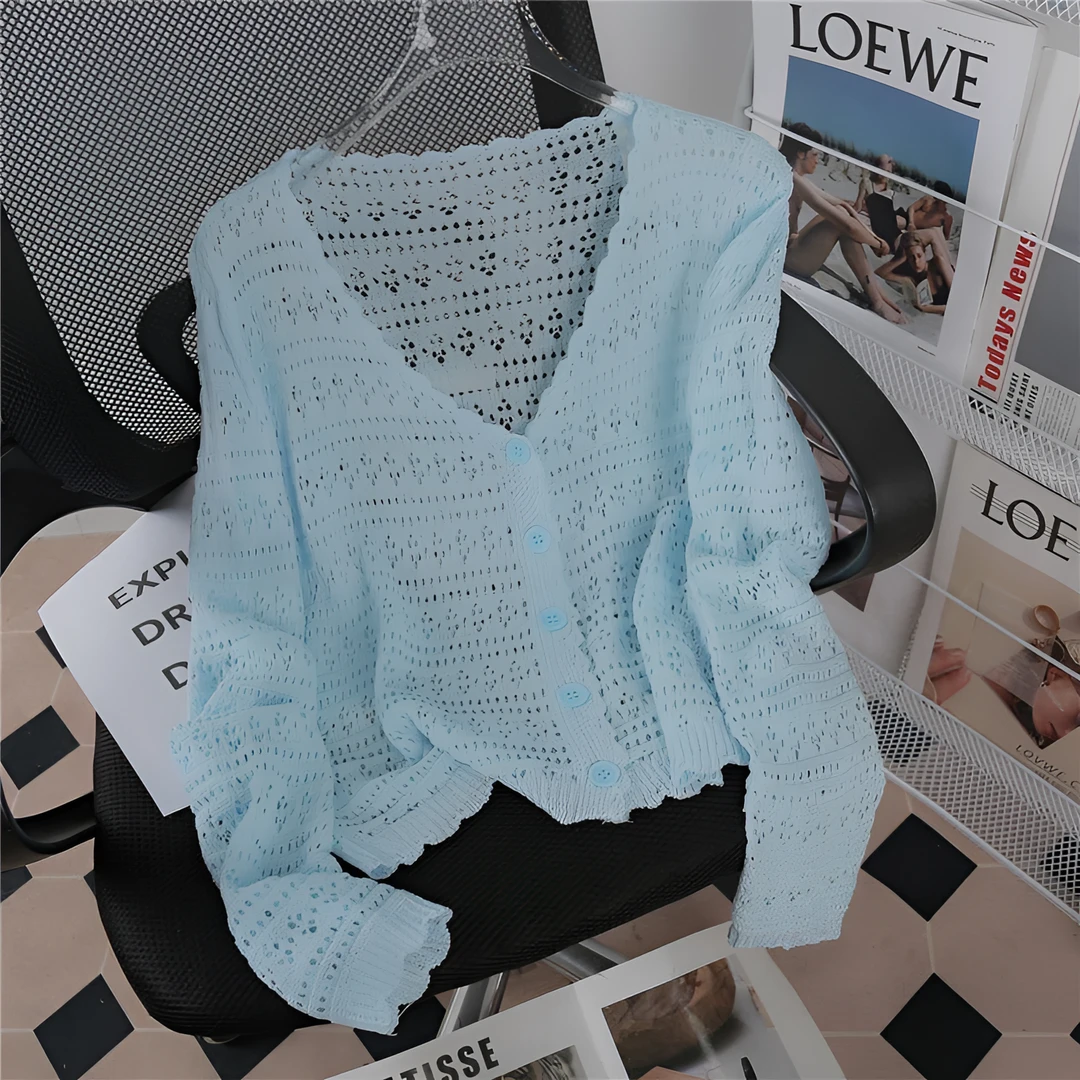 薄款开衫2025夏季新款冰爽外套女长袖短款镂空防晒披肩女薄款外搭