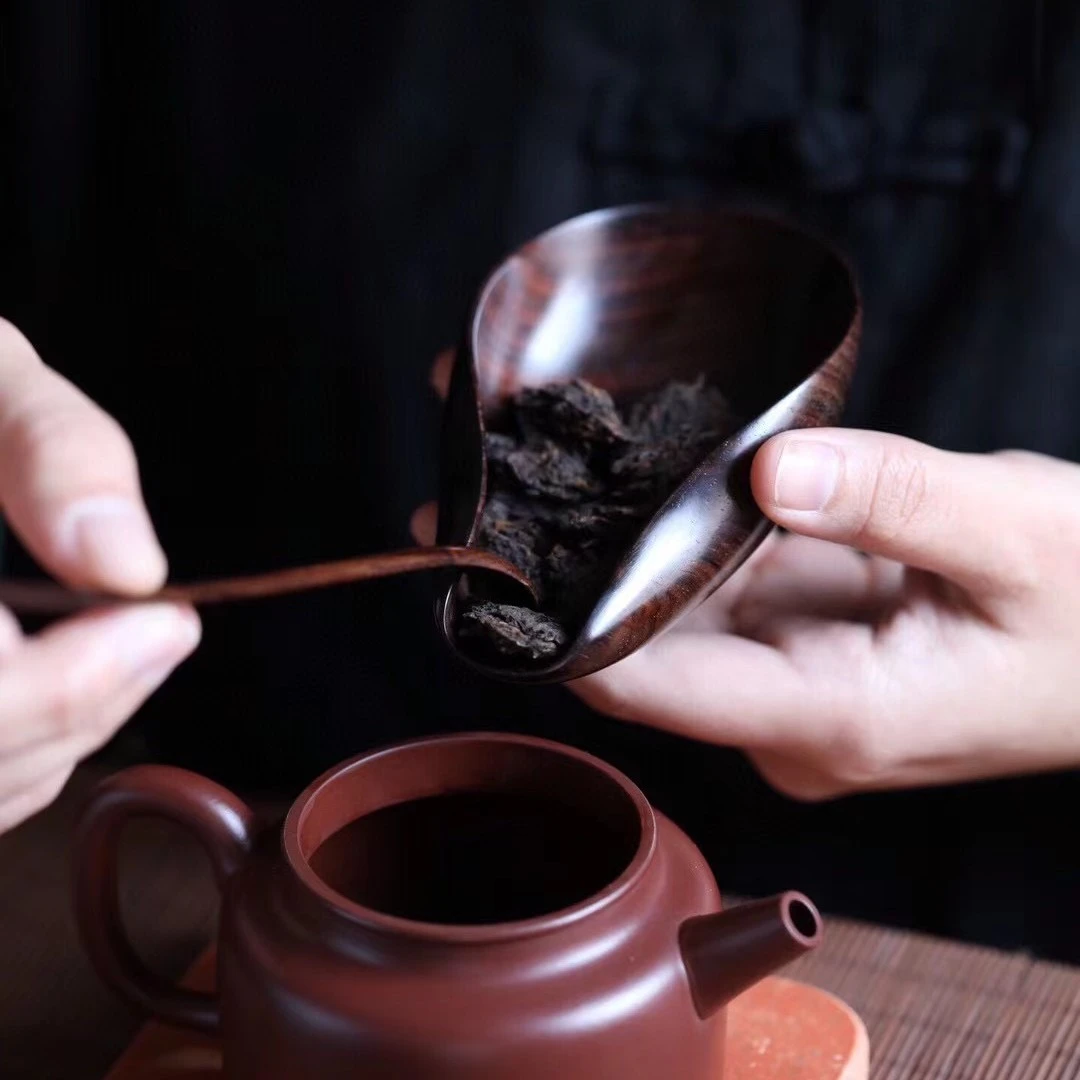 紫光檀『荷合』茶则