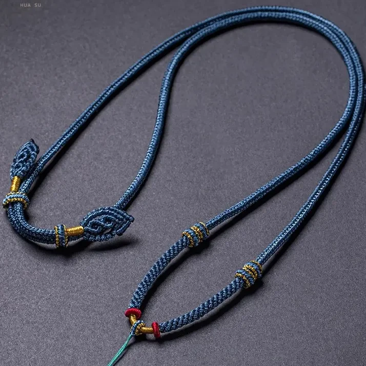 非金属布艺吊坠全手工编织吊坠绳毛衣链玉佩挂脖配绳可调节简约