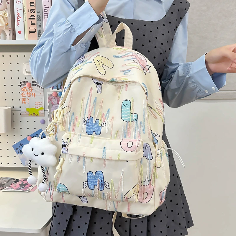 日系百搭中学生书包大学生电脑背包爆款高颜值小清新网红旅行背包