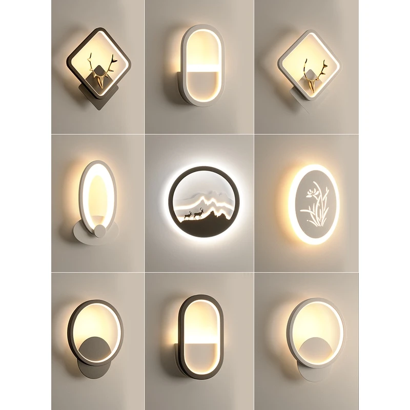 led床头壁灯现代简约客厅卧室背景墙酒店过道轻奢小鹿北欧房间灯