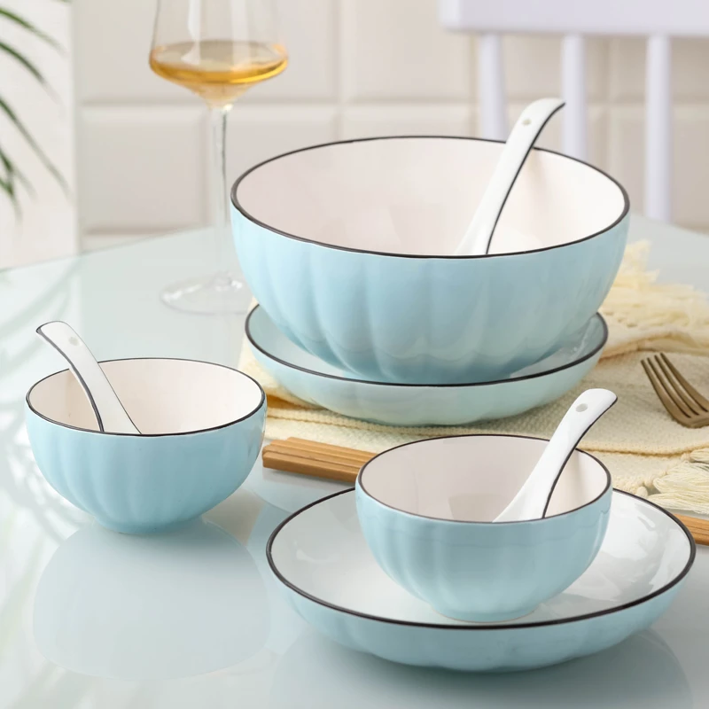 家用日式餐具创意个性2人用碗盘套装 陶瓷碗盘 情侣套装碗筷组合