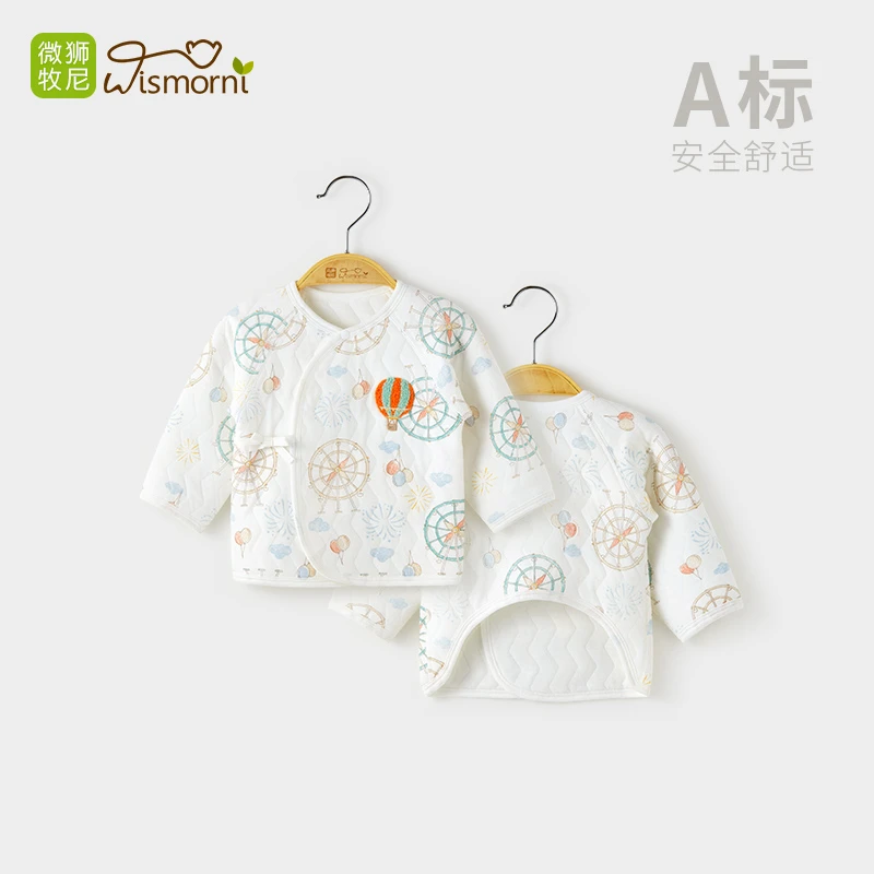 【奇幻乐园】新生儿半背衣秋冬季婴儿夹棉和尚服满月宝宝保暖衣服
