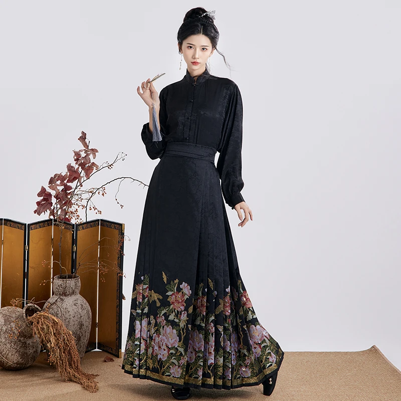 锦华司汉服【国色天香】妆花织金马面裙重工新中式礼服秋冬日常女款