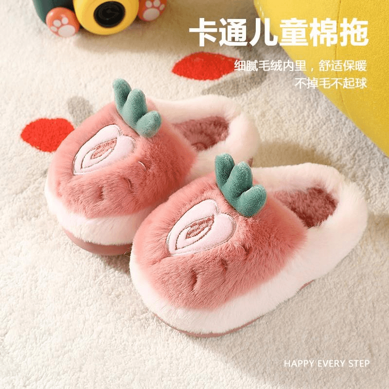 FAVMARTHA 儿童棉拖鞋女冬2023新款可爱家居秋冬季保暖男童女童宝