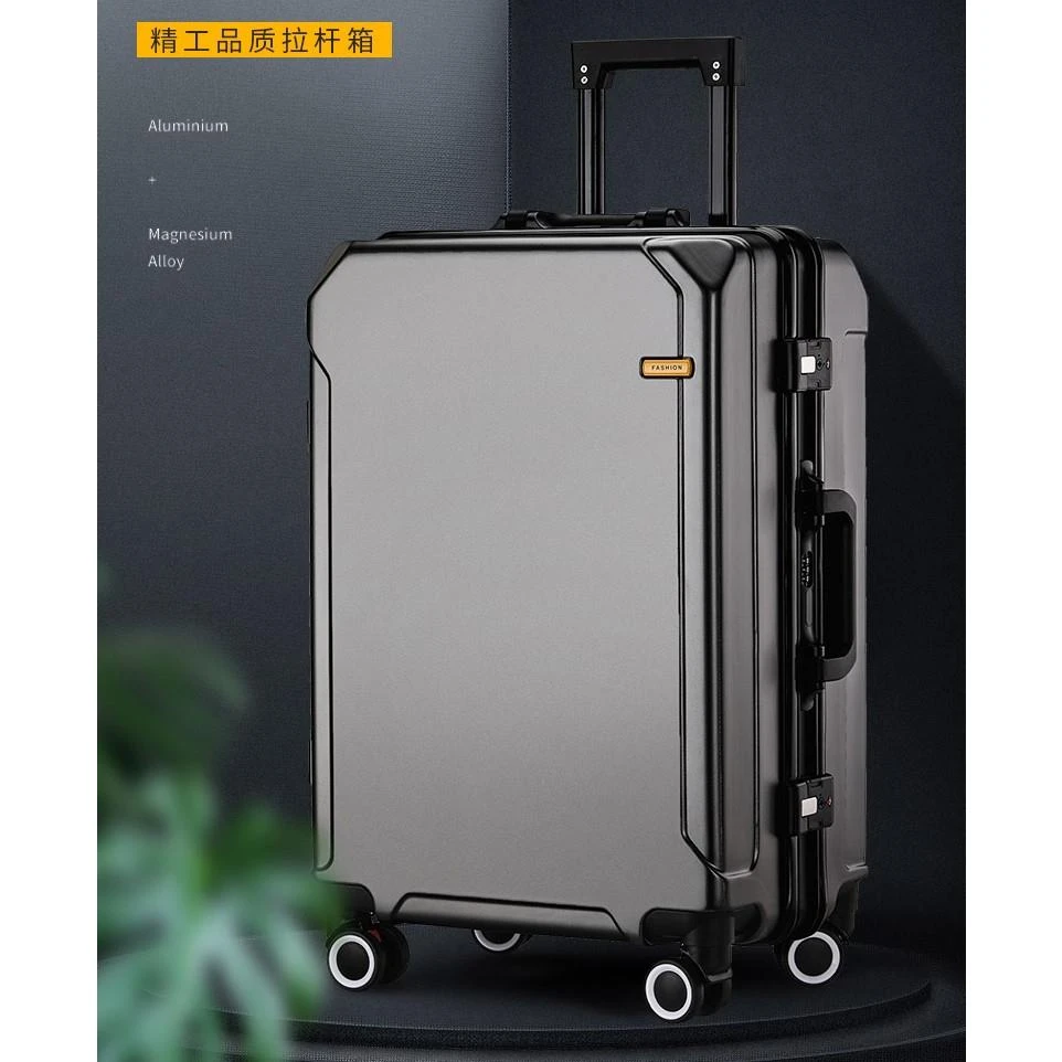 FAVMARTHA.结实耐用加厚行李箱男生万向轮男士铝框拉杆密码箱大号