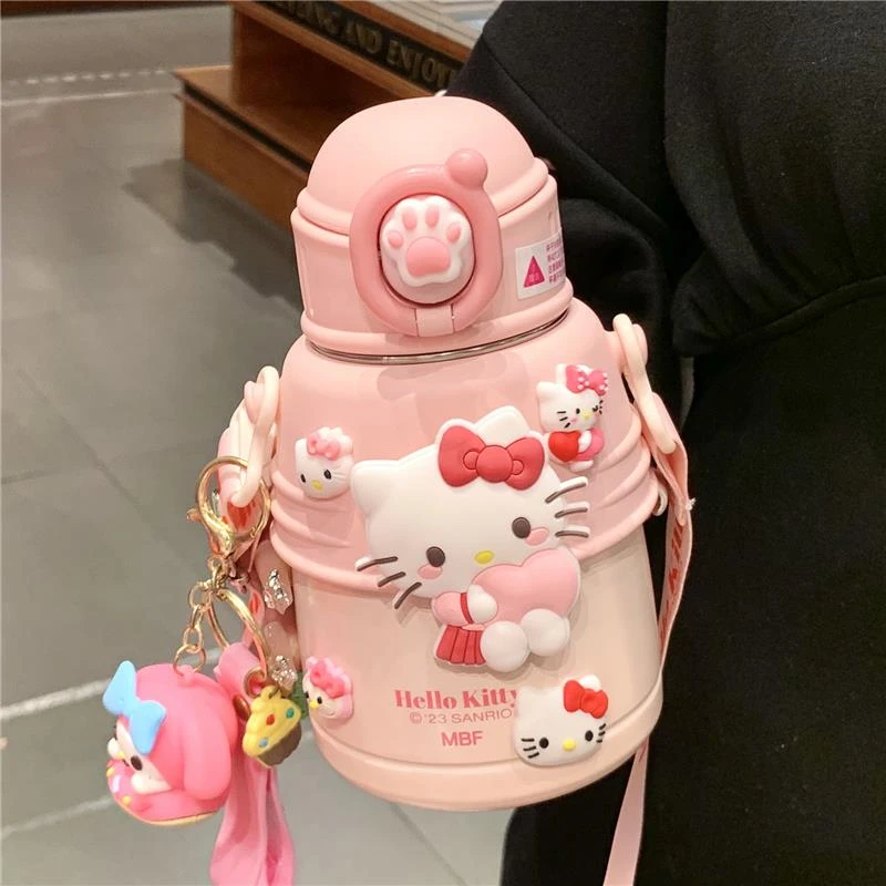 FAVMARTHA.保温杯女生高颜值可爱HelloKitty保温水杯儿童便携316