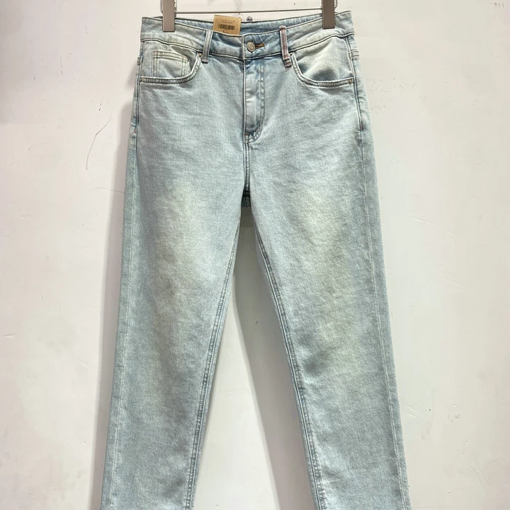 新款牛仔裤普洗清水蓝弹力柔软烟管裤九分女裤小直筒裤3012