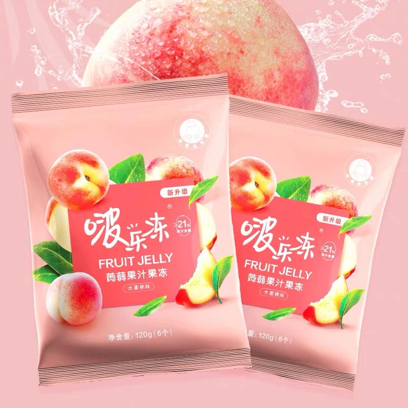 啵乐冻恰恰儿童挤食蒟蒻果冻果汁吸布丁葡萄水蜜桃味120g1包