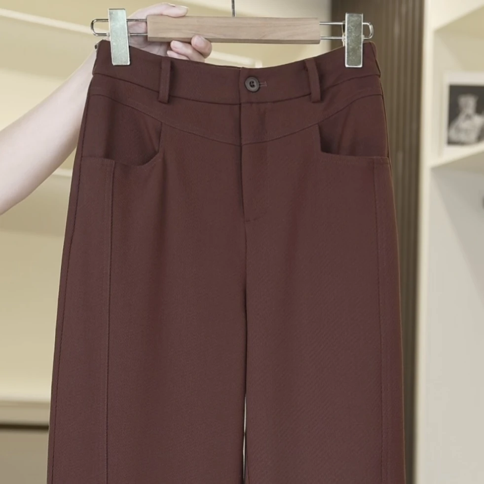 2024秋新款垂感高级感窄版阔腿裤时尚休闲裤女