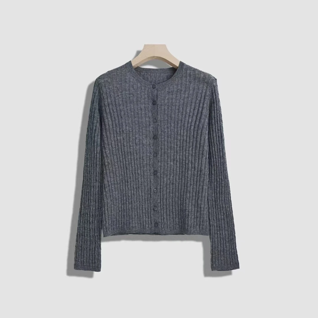 2024秋季时尚减龄百搭设计休闲针织开衫